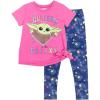 imageSTAR WARS The Mandalorian TShirt and Leggings Outfit Set Infant to Big KidHot Pink