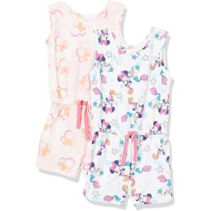 imageAmazon Essentials Disney  Marvel  Star Wars  Frozen  Princess Girls and Toddlers Knit Sleeveless Rompers Pack of 2MinnieBeach