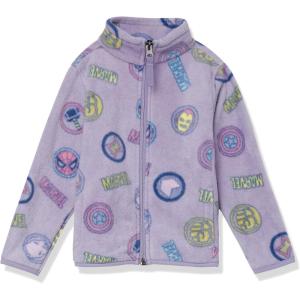 imageAmazon Essentials Disney  Marvel  Star Wars  Princess Girls and Toddlers Polar Fleece FullZip Mock JacketsMarvel Logo Icon Print