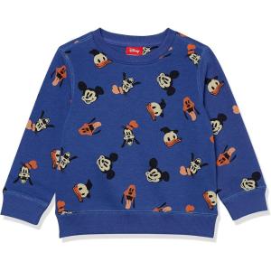 imageAmazon Essentials Disney  Marvel  Star Wars Boys and Toddlers Fleece Pullover Crew SweatshirtMickey and Friends