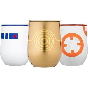 imageCorkcicle Star Wars Droids Gift Set BB8 R2D2 and C3PO Insulated Stainless Steel Cups with Lids Keeps Beverages Chilled for 9 Hours 12 oz Pack of 3 BundleDroids Set of 3
