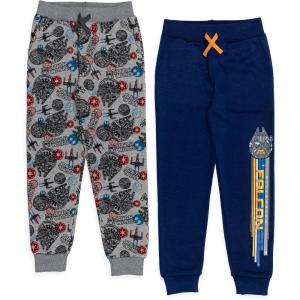 imageSTAR WARS Fleece 2 Pack Jogger Pants Little Kid to Big KidGrey  Blue