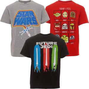 imageSTAR WARS The Mandalorian Darth Vader Chewbacca Stormtrooper 3 Pack TShirts Infant to Big KidBlackBlueGray Heather