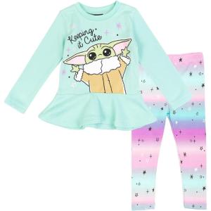 imageSTAR WARS The Mandalorian Fleece Sweatshirt and Leggings Outfit Set Infant to Big KidBluePurple