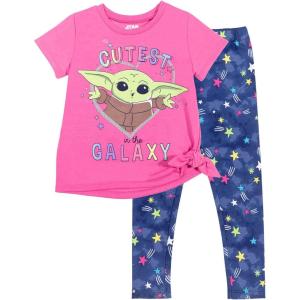 imageSTAR WARS The Mandalorian TShirt and Leggings Outfit Set Infant to Big KidHot Pink
