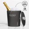 imageCorkcicle Insulated Ice Bucket with Lid Stainless Steel 100 oz Capacity  TripleWalled NonSlip Bottom Keeps Ice Cold for 48 Hours  Dishwasher Safe Ergonomic Design with NonSlip BottomCeramic Slate