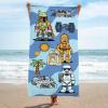 imageJay Franco Star Wars Kids Bath Pool Beach Towel  Super Soft ampamp Absorbent 100 Cotton Towel Measures 28 x 58 Features R2D2 C3PO Stormtrooper ampamp Boba FettBlue  Star Wars