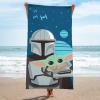 imageJay Franco Star Wars Kids Bath Pool Beach Towel  Super Soft ampamp Absorbent 100 Cotton Towel Measures 28 x 58 Features R2D2 C3PO Stormtrooper ampamp Boba FettBlue  Mandalorian