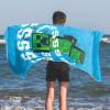 imageJay Franco Star Wars The Mandalorian Kids Bath Pool Beach Towel  Super Soft ampamp Absorbent Baby Yoda Grogu 100 Cotton Towel Measures 28 x 58Blue  Minecraft 01