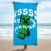 imageJay Franco Star Wars The Mandalorian Kids Bath Pool Beach Towel  Super Soft ampamp Absorbent Baby Yoda Grogu 100 Cotton Towel Measures 28 x 58Blue  Minecraft 01