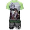 imageSTAR WARS The Mandalorian The Child Pullover Rash Guard and Swim Trunks Outfit Set Little Kid to Big KidGray  Green