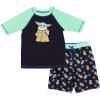 imageSTAR WARS The Mandalorian The Child Pullover Rash Guard and Swim Trunks Outfit Set Little Kid to Big KidBlack