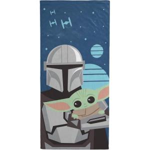 imageJay Franco Star Wars Kids Bath Pool Beach Towel  Super Soft ampamp Absorbent 100 Cotton Towel Measures 28 x 58 Features R2D2 C3PO Stormtrooper ampamp Boba FettBlue  Mandalorian