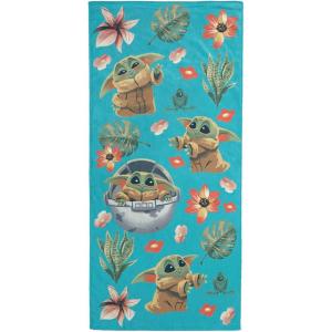imageJay Franco Star Wars The Mandalorian Kids Bath Pool Beach Towel  Super Soft ampamp Absorbent Baby Yoda Grogu 100 Cotton Towel Measures 28 x 58Blue  Mandalorian 01