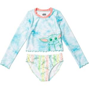 imageSTAR WARS The Child Girls Rash Guard and Bikini Bottom Toddler to Big KidBlue