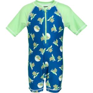 imageSTAR WARS The Child Zip Up One Piece Bathing Suit Newborn to ToddlerBlue