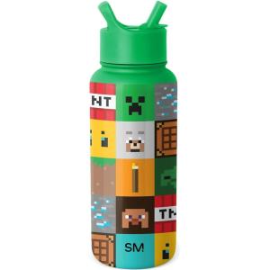 imageSimple Modern Disney Mickey Mouse Water Bottle with Straw Lid Vacuum Insulated Stainless Steel Metal Thermos  Gifts for Women Men Reusable Leak Proof Flask  Summit Collection  32oz Iconic MickeyMinecraft Mashup