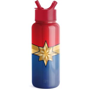 imageSimple Modern Disney Mickey Mouse Water Bottle with Straw Lid Vacuum Insulated Stainless Steel Metal Thermos  Gifts for Women Men Reusable Leak Proof Flask  Summit Collection  32oz Iconic MickeyMarvel Captain Marvel