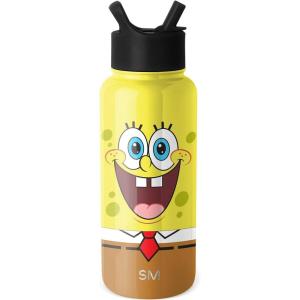 imageSimple Modern Disney Mickey Mouse Water Bottle with Straw Lid Vacuum Insulated Stainless Steel Metal Thermos  Gifts for Women Men Reusable Leak Proof Flask  Summit Collection  32oz Iconic MickeyViacom Spongebob Smile