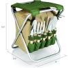 imagePicnic TIME Star Wars Mandalorian Grogu Gardener 5 Piece Gardening Tools Set with Garden Stool Gardening Gifts Garden Tool Set Olive Green with Beige AccentsStar Wars Mandalorian Grogu  Olive Green With Beige Accents