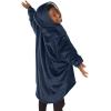 imageTHE COMFY Original Jr  Sherpa Lined Microfiber Fleece Wearable Blanket for Kids Oversized Design with Hood and Pocket from Shark Tank Warm and Cozy Gifts for ChildrenBlue