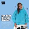 imageTHE COMFY Original Jr  Sherpa Lined Microfiber Fleece Wearable Blanket for Kids Oversized Design with Hood and Pocket from Shark Tank Warm and Cozy Gifts for ChildrenAqua