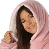 imageTHE COMFY Original Jr  Sherpa Lined Microfiber Fleece Wearable Blanket for Kids Oversized Design with Hood and Pocket from Shark Tank Warm and Cozy Gifts for ChildrenBlush