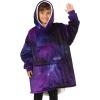 imageTHE COMFY Original Jr  Sherpa Lined Microfiber Fleece Wearable Blanket for Kids Oversized Design with Hood and Pocket from Shark Tank Warm and Cozy Gifts for ChildrenGalaxy