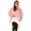 imageTHE COMFY Original Jr  Sherpa Lined Microfiber Fleece Wearable Blanket for Kids Oversized Design with Hood and Pocket from Shark Tank Warm and Cozy Gifts for ChildrenBlush