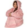 imageTHE COMFY Original Jr  Sherpa Lined Microfiber Fleece Wearable Blanket for Kids Oversized Design with Hood and Pocket from Shark Tank Warm and Cozy Gifts for ChildrenBlush