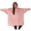 imageTHE COMFY Original Jr  Sherpa Lined Microfiber Fleece Wearable Blanket for Kids Oversized Design with Hood and Pocket from Shark Tank Warm and Cozy Gifts for ChildrenBlush