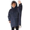 imageTHE COMFY Original Jr  Sherpa Lined Microfiber Fleece Wearable Blanket for Kids Oversized Design with Hood and Pocket from Shark Tank Warm and Cozy Gifts for ChildrenBlue