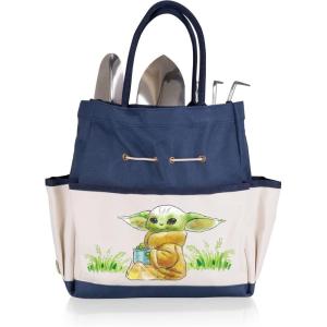 imagePICNIC TIME Star Wars Mandalorian Grogu Garden Bag with Tool Set Garden Tool Organizer Bag Gardening Tools Gifts for Women and Men Navy Blue with Beige AccentsStar Wars Mandalorian Grogu  Navy Blue with Beige Accents