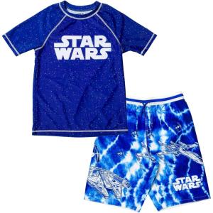 imageSTAR WARS XWing TIE Fighter Stormtrooper Rash Guard and Swim Trunks Outfit Set Toddler to Big KidBlue