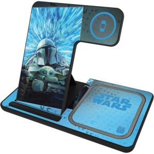 imageStar Wars Princess Leia Organa Portrait 15Watt 3 in 1 Charging StationGrogu and Din Djarin