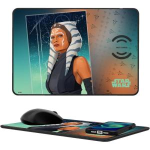 imageStar Wars The Mandalorian Grogu Portrait 15Watt Wireless Charger and Mouse PadAhsoka