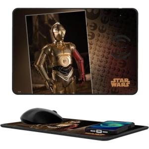 imageStar Wars The Mandalorian Grogu Portrait 15Watt Wireless Charger and Mouse PadC3PO