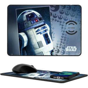 imageStar Wars The Mandalorian Grogu Portrait 15Watt Wireless Charger and Mouse PadR2D2