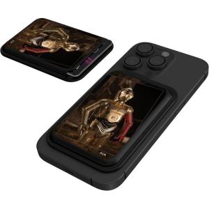 imageStar Wars The Mandalorian Grogu and Din Djarin Portrait Black Magnetic Credit Card WalletC3PO