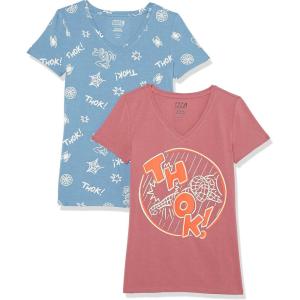 imageAmazon Essentials Disney  Marvel  Star Wars  Princess Womens ClassicFit ShortSleeve VNeck TShirt MultipacksSpiderman Thok