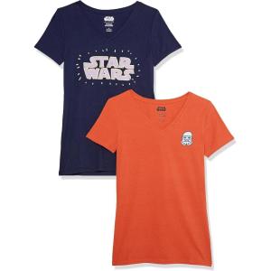 imageAmazon Essentials Disney  Marvel  Star Wars  Princess Womens ClassicFit ShortSleeve VNeck TShirt MultipacksStar Wars Logo
