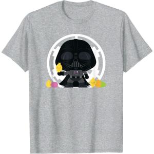 imageStar Wars Easter Darth Vader Chibi Chicks ampamp Eggs TShirtHeather Grey