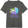 imageStar Wars The Mandalorian Grogu Easter Cutest in GalEggsy TShirtAsphalt Grey