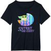 imageStar Wars The Mandalorian Grogu Easter Cutest in GalEggsy TShirtBlack