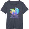 imageStar Wars The Mandalorian Grogu Easter Cutest in GalEggsy TShirtHeather Blue
