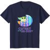imageStar Wars The Mandalorian Grogu Easter Cutest in GalEggsy TShirtNavy Blue