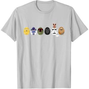 imageStar Wars Classic Characters Easter Eggs Spring TShirtSilver Grey