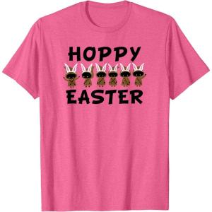 imageStar Wars Easter Jawas Bunny Ear LineUp Hoppy Easter TShirtPink Heather