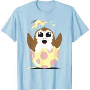 imageStar Wars Easter Porg Hatching Out Of An Egg TShirtBaby Blue