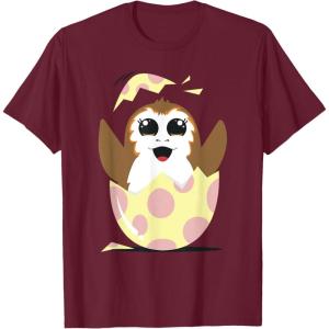 imageStar Wars Easter Porg Hatching Out Of An Egg TShirtBurgundy